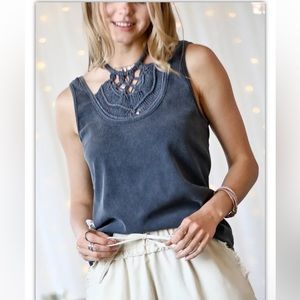 MAZIK BOHO CROCHET DETAIL TANK 💖IN STORES💖